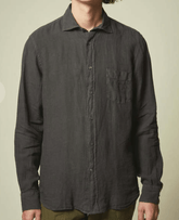 Hartford Linen Shirt in Charcoal (FINAL SALE)