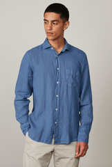 Hartford Linen Shirt in Nautic Blue