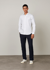 Hartford Slim -Fit Cotton "Pique" Sammy Shirt in White