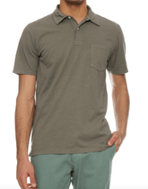 Hartford Slub Jersey Polo in Olive