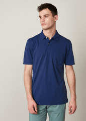 Hartford Slub Jersey Polo in Worker Blue