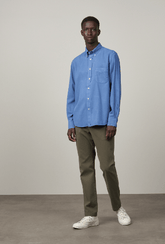 Hartford Tencel and Cotton Pitt shirt in Nautic Blue