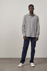 Hartford Twill Paul Shirt in Grey Green