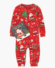 Hatley Twas The Night Before Christmas Infant Coverall & Book in Red