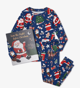Hatley Twas The Night Before Christmas PJ & Book Set in Navy