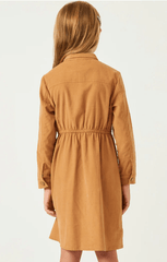 Hayden Girls Button Down Cinched Waist Corduroy Dress