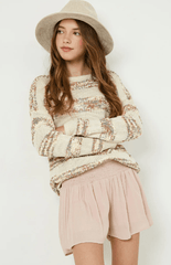 Hayden Girls Smocked Waist Shorts in Mauve