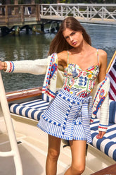 Hunter Bell Bay Skirt in Coastal Stripe