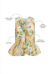 Hunter Bell Doering Top in Garden Rose Peri