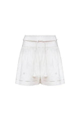 Hunter Bell Fern Short in White Embroidery