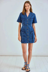 Hunter Bell Gwen Dress in Harbor Denim