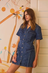 Hunter Bell Gwen Dress in Harbor Denim