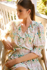 Hunter Bell Imogen Blouse in Pink Trellis