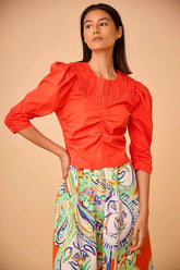 Hunter Bell Jaqueline Top in Red Orange