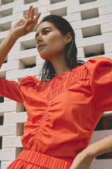 Hunter Bell Jaqueline Top in Red Orange