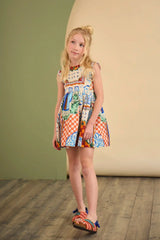 Hunter Bell Kids Piper Dress in Sundance Tile