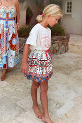 Hunter Bell Kids Shepard Skirt in Fall Floral Cream