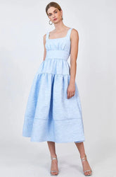 Hunter Bell Mara Dress in Sky Blue Jacquard