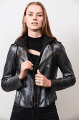 Jakett Molly Leather Jacket in Gunmetal