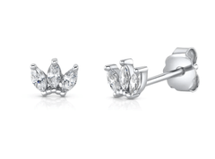 Jen Hansen 3 Marquise Studs in Silver