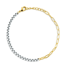 Jen Hansen BB2061G Half & Half Enamel Paperclip Bracelet
