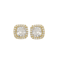 Jen Hansen Cushion Solitaire Earring in Gold