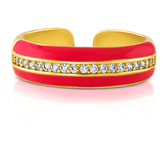 Jen Hansen Enamel 1 Row CZ Ring