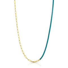 Jen Hansen Half & Half Enamel Paperclip Necklace