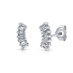 Jen Hansen Mini Baguette Wing Studs in Silver