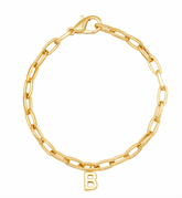 Jen Hansen Paperclip Initial Bracelet in Gold
