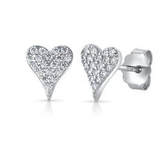 Jen Hansen Precious Heart Stud Earrings in Silver