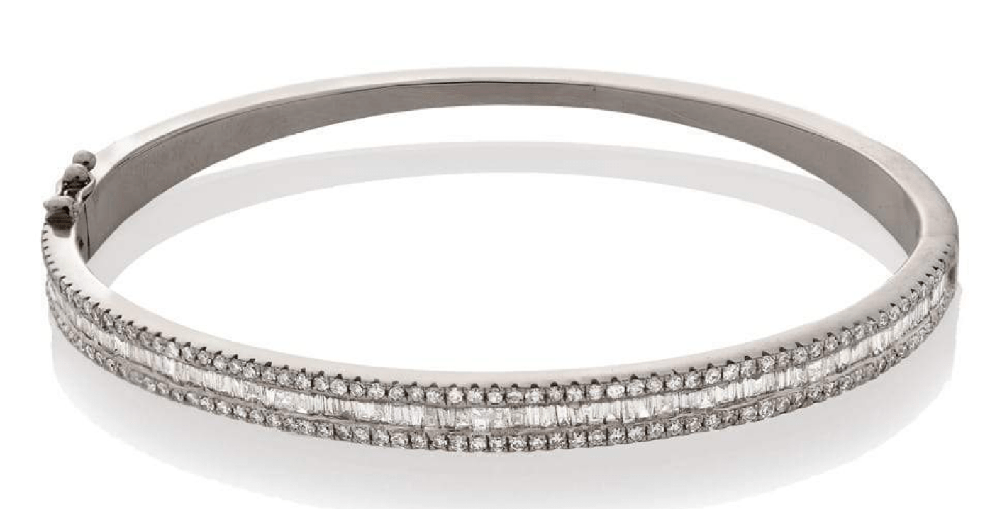 Jen Hansen Timeless Diamond Bangle in Sterling Silver