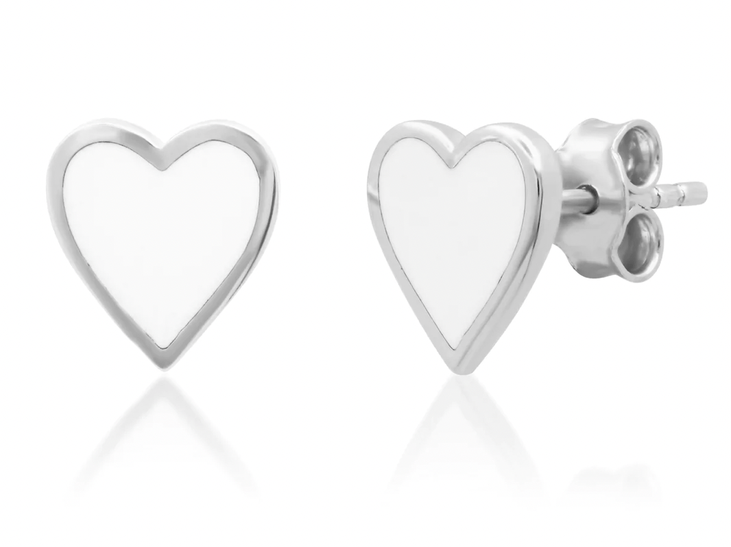 Jen Hansen White Enamel Studs