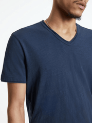 John Varvatos Miles V-Neck in Blue Graphite