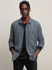 John Varvatos Neil LS Reversible Sport Shirt in Navy