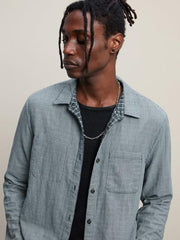 John Varvatos Neil LS Reversible Sport Shirt in Navy