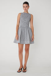 JS71 Marisol Dress in Black White Stripe