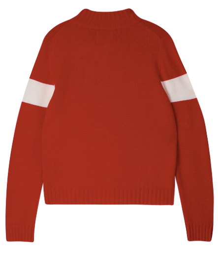 Jumper 1 2 3 4 Cashmere Wool Contrast Ski Turtle in Red and Cream