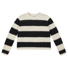 Jumper 1234 Broken Stripe Crew in Limestone Black