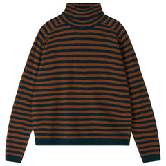Jumper1234 Narrow Stripe Roll Collar in Sacramento Saddle Brown