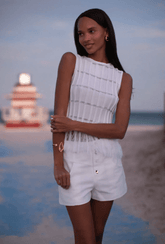 Karina Grimaldi Aria Fringe Top in White