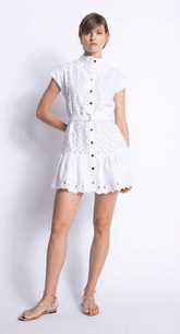 Karina Grimaldi Aruba Embroidered Dress in White