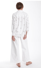 Karina Grimaldi Gisela Rhinestone Blouse in White