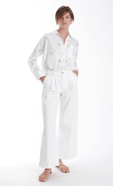 Karina Grimaldi Gisela Rhinestone Blouse in White