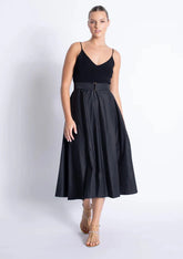 Karina Grimaldi Phoenix Knit Combo Dress in Black