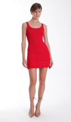 Karina Grimaldi Scarlett Knit Mini Dress in Garnet