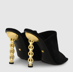 Kat Maconie Gia Sandals In Black/Gold