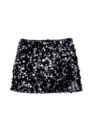 KatieJ Tween Tia Skirt in Black Sequin
