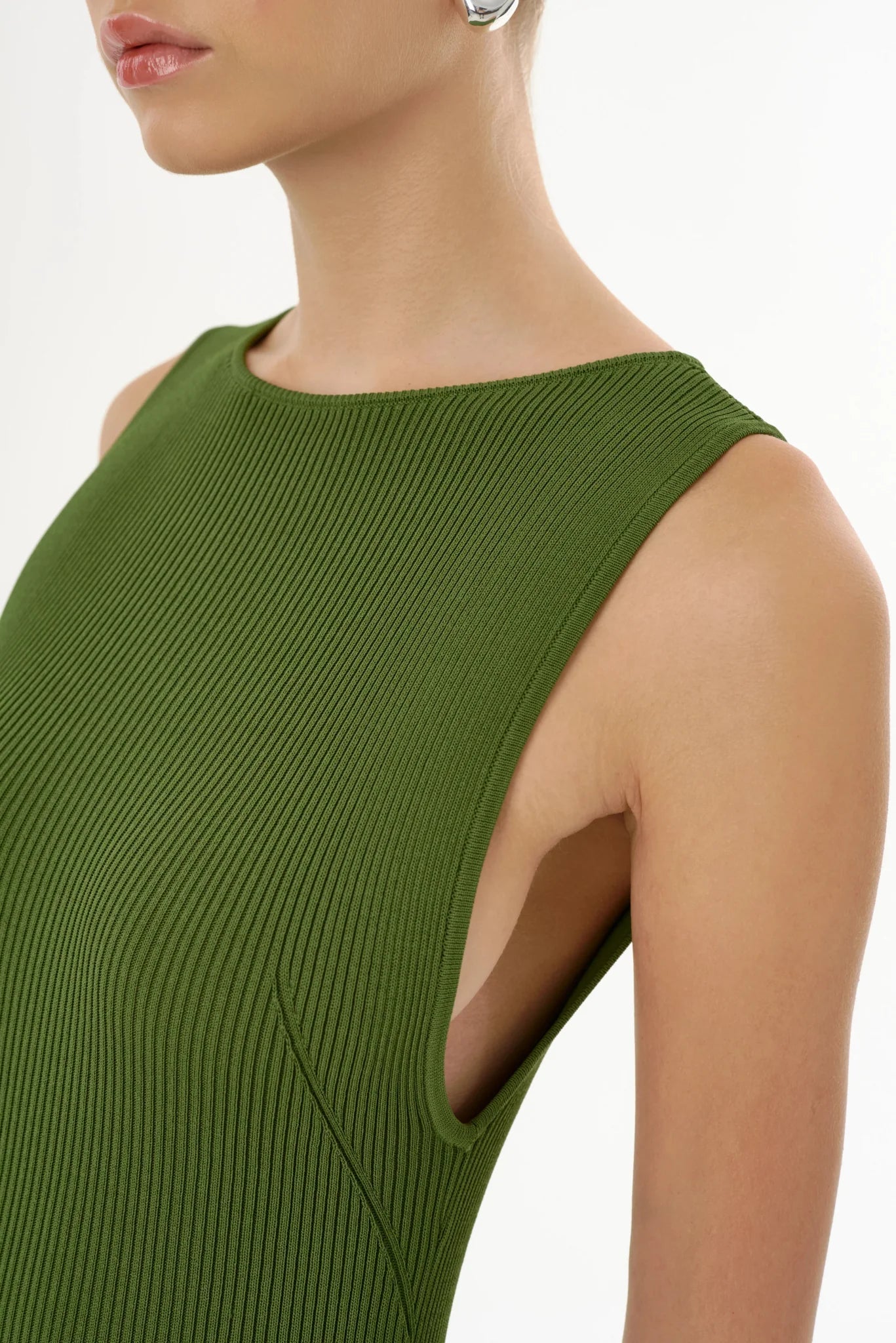 FINAL SALE- Lamarque Giovanna Rib Knit Maxi Dress in Fern