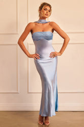 Moonlit Mirage Maxi Dress - Steel Blue